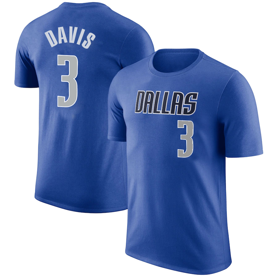 Men NBA Dallas Mavericks 3 Davis blue T shirts style 3